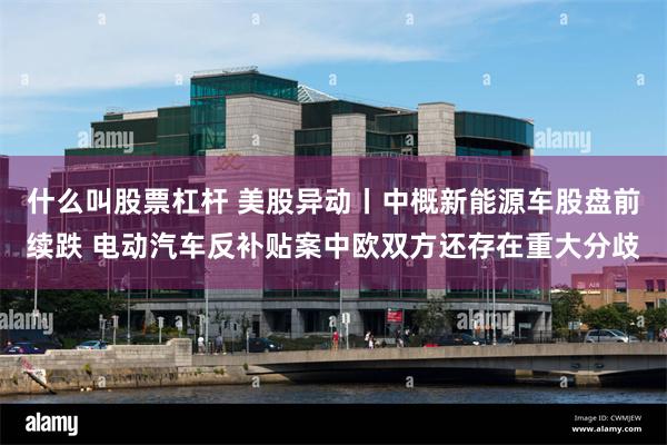 什么叫股票杠杆 美股异动丨中概新能源车股盘前续跌 电动汽车反补贴案中欧双方还存在重大分歧