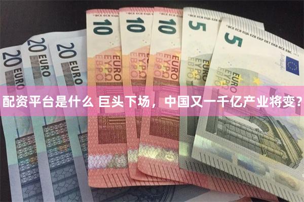配资平台是什么 巨头下场，中国又一千亿产业将变？