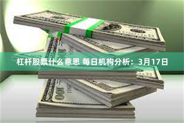 杠杆股票什么意思 每日机构分析：3月17日