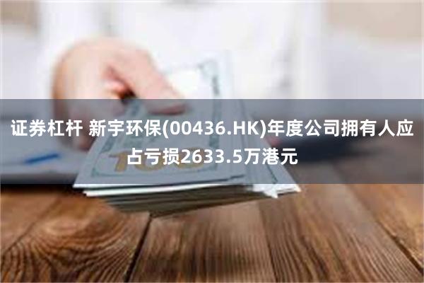 证券杠杆 新宇环保(00436.HK)年度公司拥有人应占亏损2633.5万港元